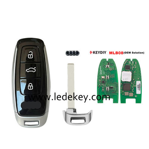 (OEM Solution) KEYDIY MLB08 MLB For Audi Style 3 Buttons Universal Smart Remote 434 Mhz Works with Keydiy KD-MP / Xhorse VVDI MLB Tool