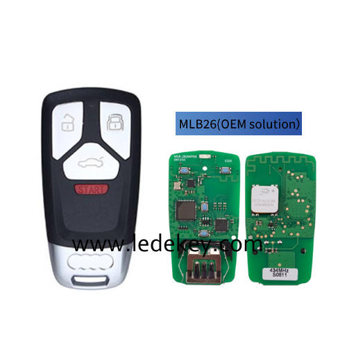 (OEM Solution) KEYDIY MLB26 434 Mhz MLB for For Audi Style 4 Buttons Universal Smart Key  Works with Keydiy KD-MP / Xhorse VVDI MLB Tool