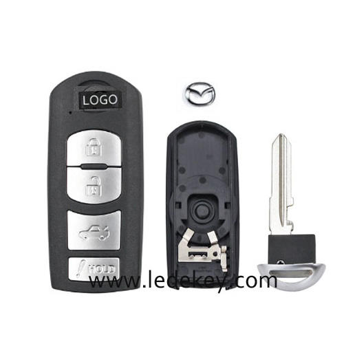 Mazda 4 button Smart key shell with #2 blade