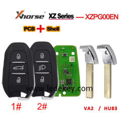 Xhorse XZPG00EN PCB Board + With Key Shell For Peugeot Citroen DS Remote Key