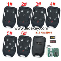 For GMC Chevrolet remote key with 315Mhz ID46 chip FCCID:HYQ1AA  (Please choose model  and Logo )