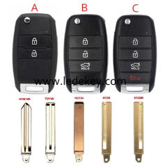 For Kia 2/3/4 button flip key shell (Please choose model A/B/C and key blade )