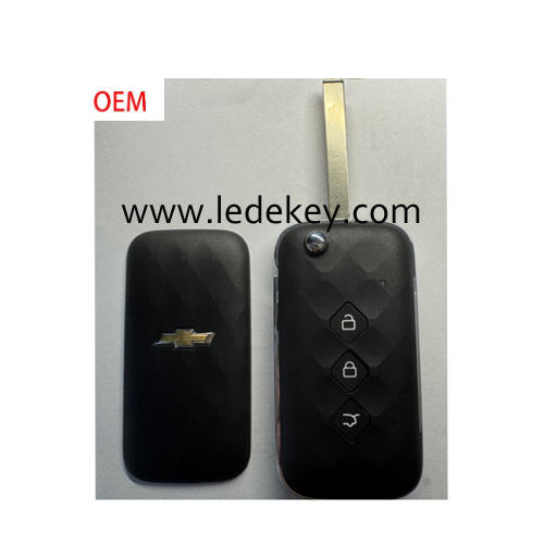 Original Chevrolet 3 Buttons Flip Remote Car Key Shell Fob