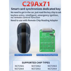 KEYDIY C29AX71 Smart Key Titanium Gray Color Without Buttons， with KEYDIY 13# Remote Chip Reading Adapter