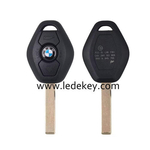 BMW 3 button blank key with 2 track blade