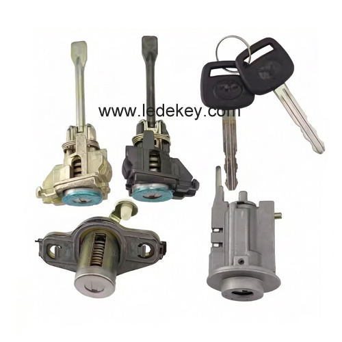Full locks for older Toyota Corolla models, including ignition locks, driver's door locks, and trunk lock cylinders