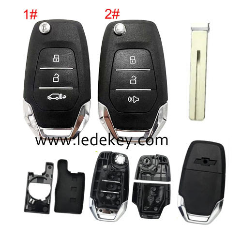 For Chevrolet 3 button remote key shell with logo(Please choose model )