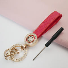 Rhinestone-encrusted Roman numeral keychain