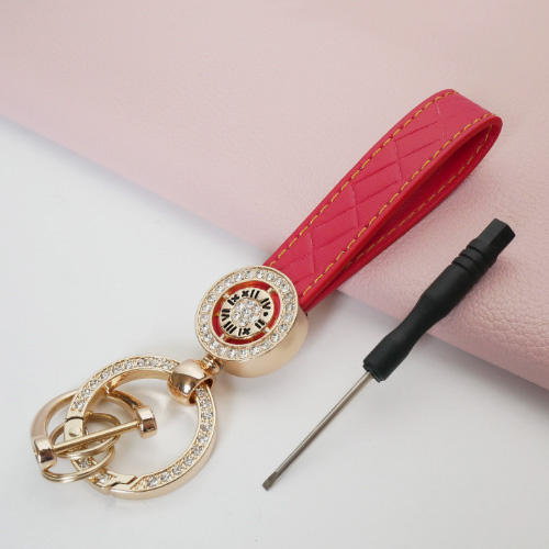 Rhinestone-encrusted Roman numeral keychain