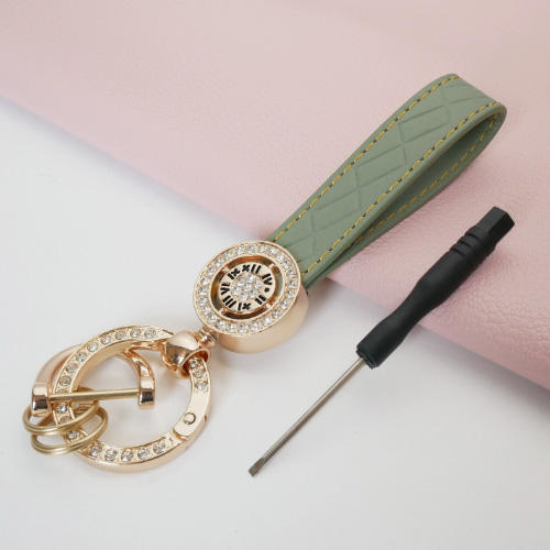 Rhinestone-encrusted Roman numeral keychain