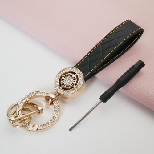 Rhinestone-encrusted Roman numeral keychain