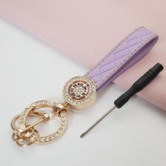 Rhinestone-encrusted Roman numeral keychain