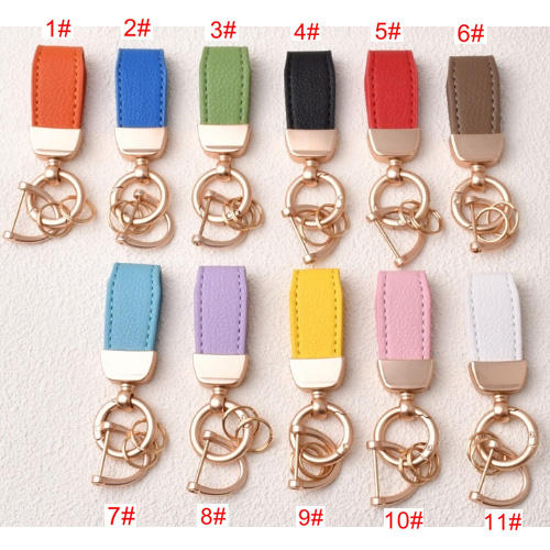 French-style cropped lambskin car key fob – premium goatskin-grain leather keychain (pls choose model)