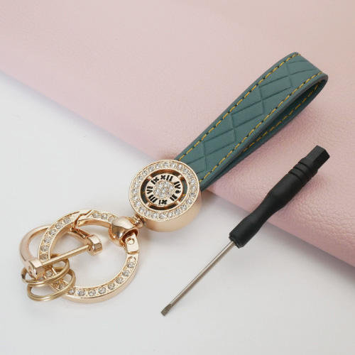 Rhinestone-encrusted Roman numeral keychain