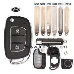 For Hyundai 2 button flip remote key shell 2019 - new model (Please choose the key blade model)
