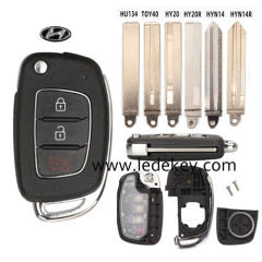 For Hyundai 2+1 button  flip remote key shell 2019 - new model (Please choose the key blade model)