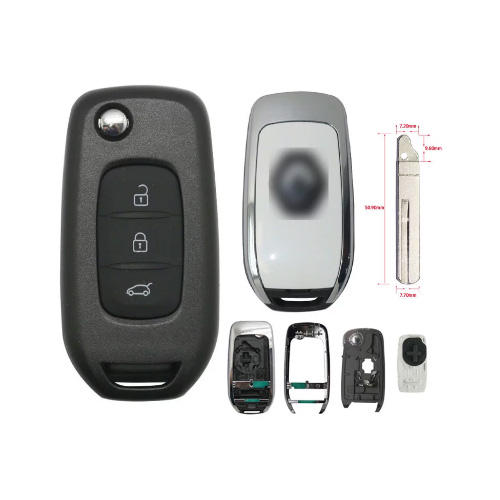 For Re-nault 3 button flip remote key shell (Please choose the key blade model)