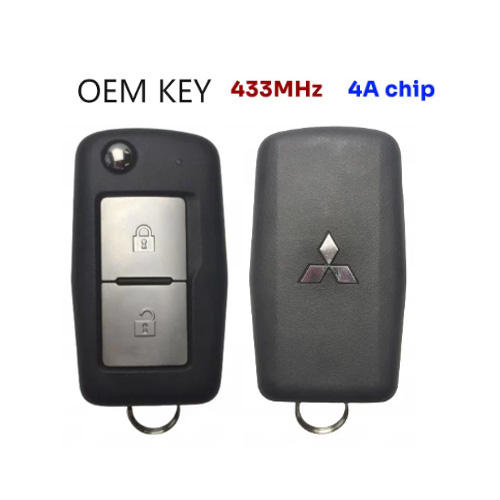 Original 2 Button 433MHz 4A Chip Key Remote Control For Mitsubishi