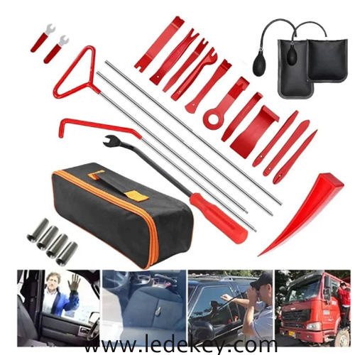 #C： Car Door Tool Kit ，Air Wedge Pump Emergency， Car Open Unlock Tool， Auto Window Door Open Fixing Gripper Tools ，Long Reach Grabber Hooking Key Lost Hand Tools With Carrying Bag