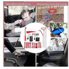 #B： Car Door Tool Kit ，Air Wedge Pump Emergency， Car Open Unlock Tool， Auto Window Door Open Fixing Gripper Tools ，Long Reach Grabber Hooking Key Lost Hand Tools With Carrying Bag