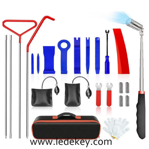 #A ： Car Door Tool Kit ，Air Wedge Pump Emergency， Car Open Unlock Tool， Auto Window Door Open Fixing Gripper Tools ，Long Reach Grabber Hooking Key Lost Hand Tools With Carrying Bag