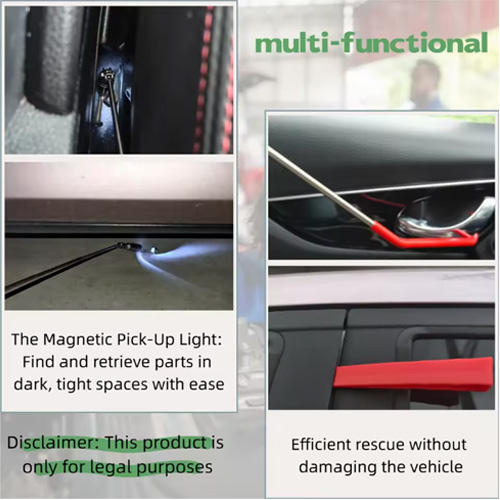 #A ： Car Door Tool Kit ，Air Wedge Pump Emergency， Car Open Unlock Tool， Auto Window Door Open Fixing Gripper Tools ，Long Reach Grabber Hooking Key Lost Hand Tools With Carrying Bag