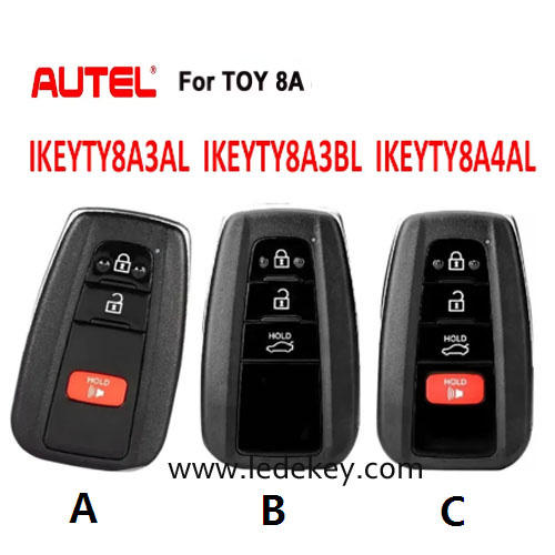 AUTEL IKEYTY8A3AL / IKEYTY8A3BL / IKEYTY8A4AL for Toyota 8A Universal Smart Key 315/434 MHz (Please choose model )