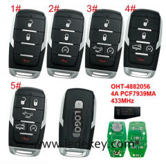 For Chrysler Remote Key Fob FCCID : OHT-4882056 433Mhz 4A-PCF7939M chip For Dodge RAM 1500 TRX Pickup 2019 2020 2021 (pls choose model )