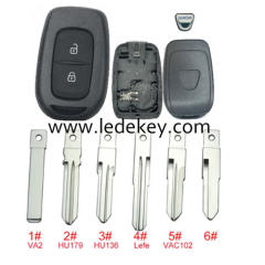 For Re-nault 2 button remote key shell (Please choose the key blade model)