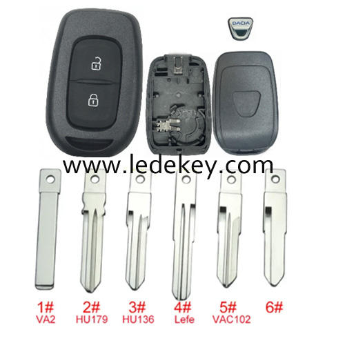 For Re-nault 2 button remote key shell (Please choose the key blade model)