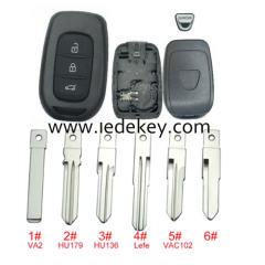 For Re-nault 3 button remote key shell (Please choose the key blade model)