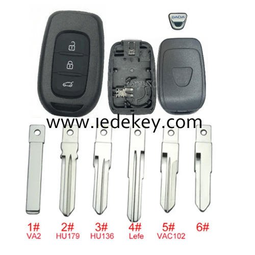 For Re-nault 3 button remote key shell (Please choose the key blade model)