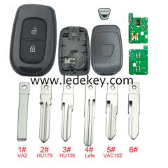 For Re-nault 2 Buttons Remote key with 433Mhz 4A Chip  (Please choose the key blade model)