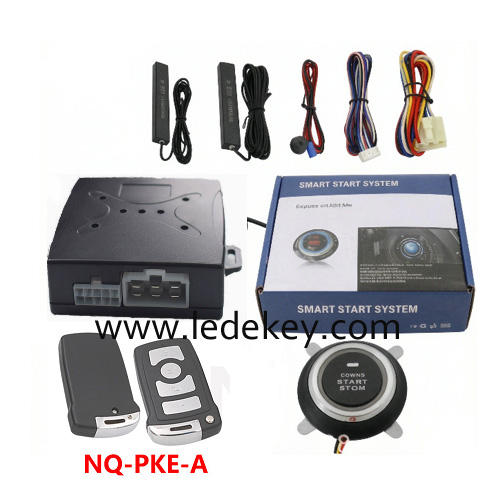 Universal Car Alarm NQ-PKE-A，auto start stop keyless entry system engine start alarm system ,PKE Smart Sensor Mobile Phone Bluetooth Car Control Anti-theft