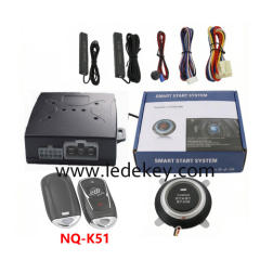 Universal Car Alarm NQ-K51，auto start stop keyless entry system engine start alarm system ,PKE Smart Sensor Mobile Phone Bluetooth Car Control Anti-theft