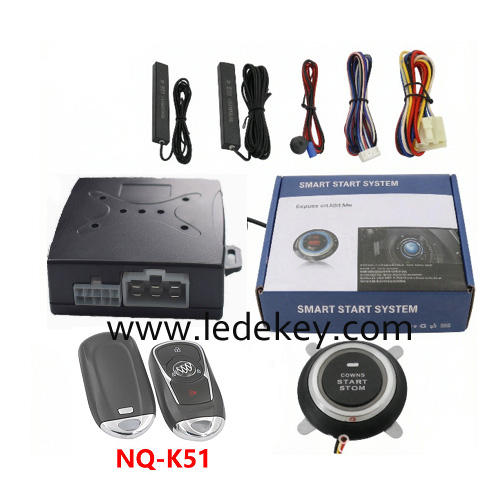 Universal Car Alarm NQ-K51，auto start stop keyless entry system engine start alarm system ,PKE Smart Sensor Mobile Phone Bluetooth Car Control Anti-theft