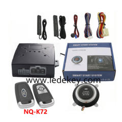 Universal Car Alarm NQ-K72，auto start stop keyless entry system engine start alarm system ,PKE Smart Sensor Mobile Phone Bluetooth Car Control Anti-theft
