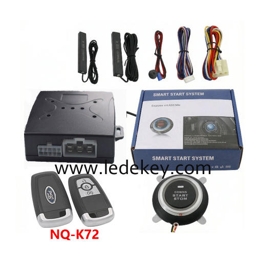 Universal Car Alarm NQ-K72，auto start stop keyless entry system engine start alarm system ,PKE Smart Sensor Mobile Phone Bluetooth Car Control Anti-theft