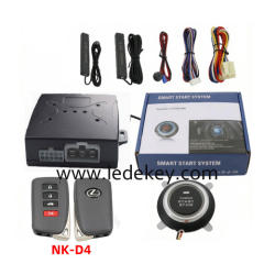 Universal Car Alarm NQ-D4，auto start stop keyless entry system engine start alarm system ,PKE Smart Sensor Mobile Phone Bluetooth Car Control Anti-theft