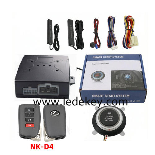 Universal Car Alarm NQ-D4，auto start stop keyless entry system engine start alarm system ,PKE Smart Sensor Mobile Phone Bluetooth Car Control Anti-theft