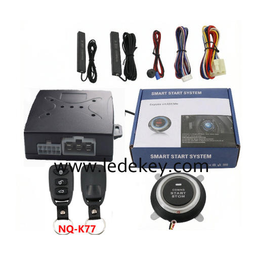 Universal Car Alarm NQ-K77，auto start stop keyless entry system engine start alarm system ,PKE Smart Sensor Mobile Phone Bluetooth Car Control Anti-theft