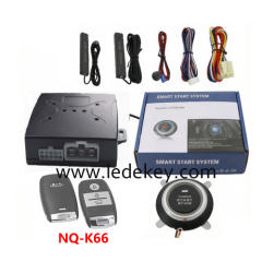 Universal Car Alarm NQ-K66，auto start stop keyless entry system engine start alarm system ,PKE Smart Sensor Mobile Phone Bluetooth Car Control Anti-theft