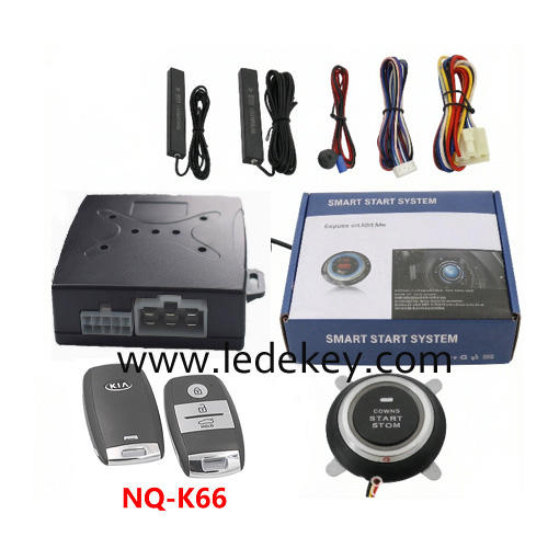 Universal Car Alarm NQ-K66，auto start stop keyless entry system engine start alarm system ,PKE Smart Sensor Mobile Phone Bluetooth Car Control Anti-theft