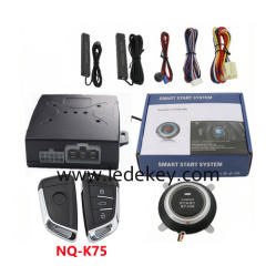Universal Car Alarm NQ-K75，auto start stop keyless entry system engine start alarm system ,PKE Smart Sensor Mobile Phone Bluetooth Car Control Anti-theft
