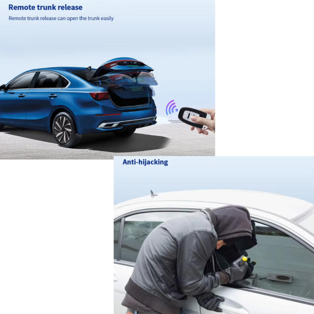 Universal Car Alarm NQ-PKE-B，auto start stop keyless entry system engine start alarm system ,PKE Smart Sensor Mobile Phone Bluetooth Car Control Anti-theft
