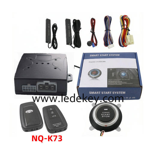 Universal Car Alarm NQ-K73，auto start stop keyless entry system engine start alarm system ,PKE Smart Sensor Mobile Phone Bluetooth Car Control Anti-theft