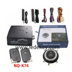 Universal Car Alarm NQ-K74，auto start stop keyless entry system engine start alarm system ,PKE Smart Sensor Mobile Phone Bluetooth Car Control Anti-theft