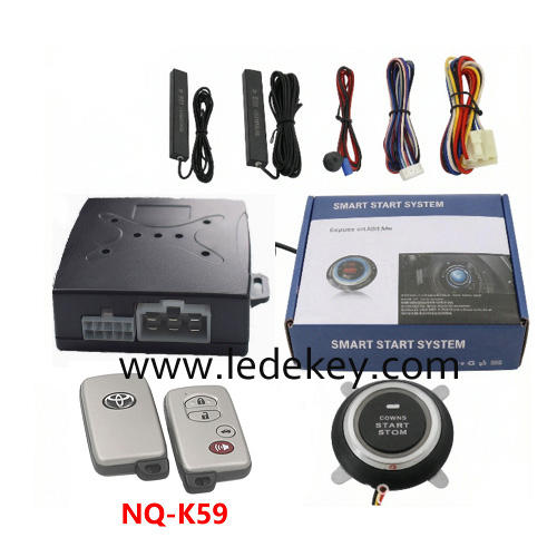 Universal Car Alarm NQ-K59，auto start stop keyless entry system engine start alarm system ,PKE Smart Sensor Mobile Phone Bluetooth Car Control Anti-theft