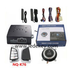 Universal Car Alarm NQ-K76，auto start stop keyless entry system engine start alarm system ,PKE Smart Sensor Mobile Phone Bluetooth Car Control Anti-theft