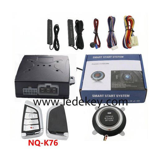 Universal Car Alarm NQ-K76，auto start stop keyless entry system engine start alarm system ,PKE Smart Sensor Mobile Phone Bluetooth Car Control Anti-theft
